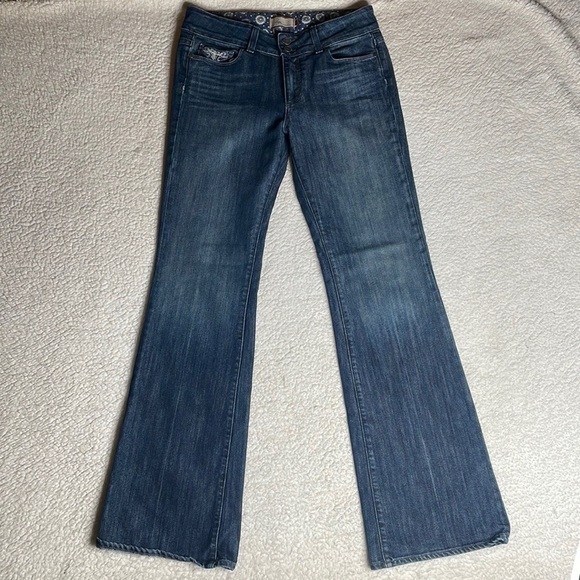 Paige Hidden Hills Denim Dark Wash Jeans Size 30 x 33 Flare - Picture 4 of 10